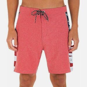 Hurley DB0344 Phantom Fastlane Americana 18" Boardshorts 30Waist Heather Red Nwt